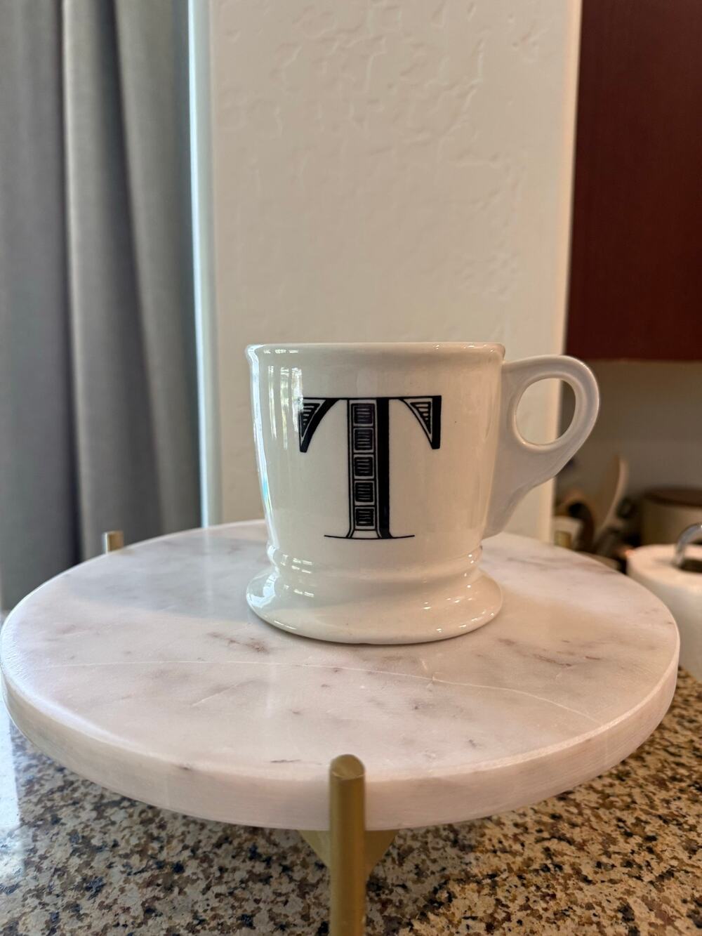 Anthropologie Monogram Mug Letter T